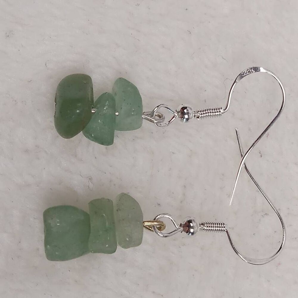5/$25 Aventurine stone chip earrings - Picture 5 of 6